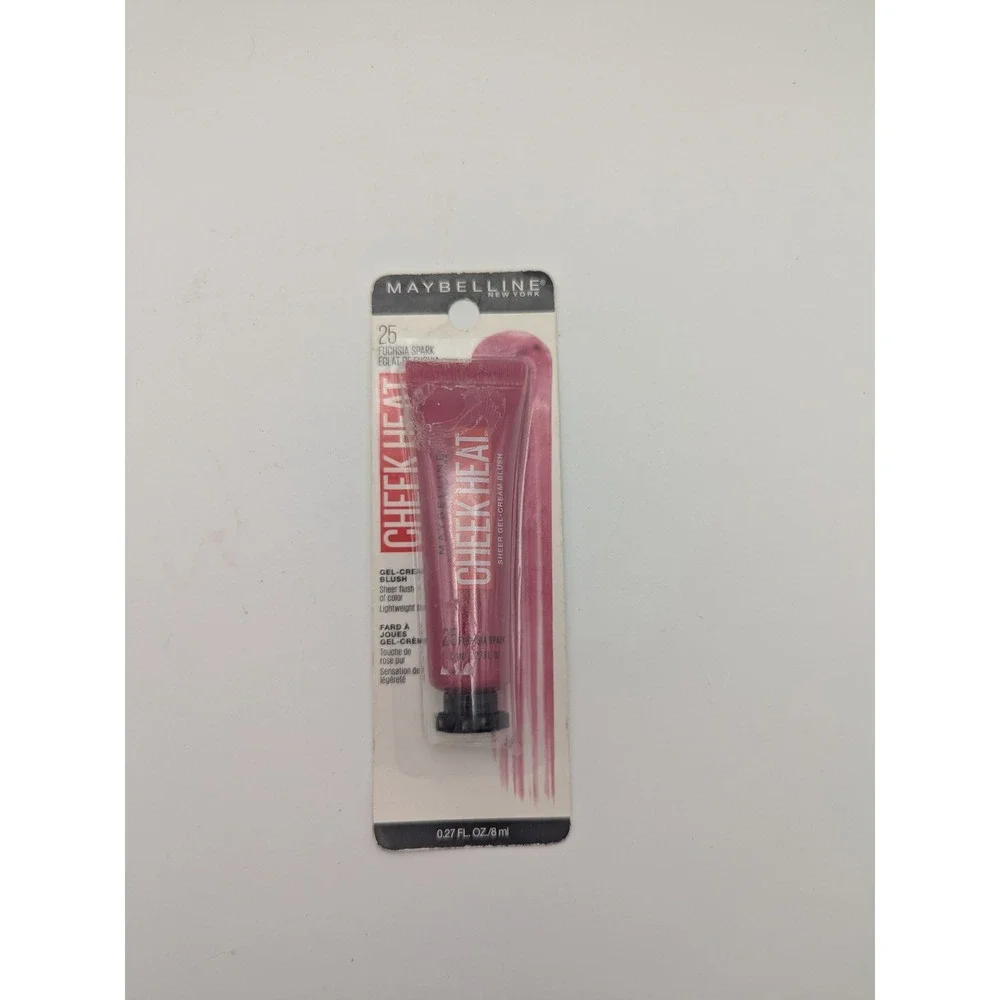 Maybelline Cheek Heat Gel-Cream Blush Tube 25 Fuchsia Spark 0.27 fl oz New Sheer